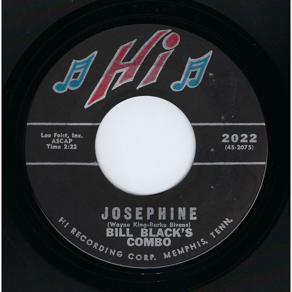 Bill Black's Combo ‎45 Josephine / Dry Bones on HI VG+ Rock